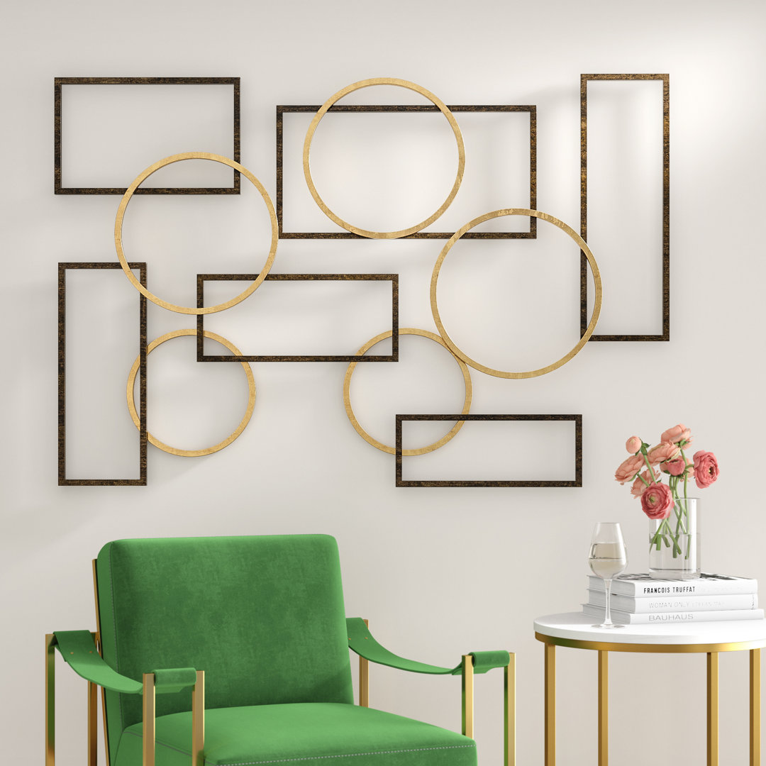 Modern Abstract Wall Decor on Metal George Oliver
