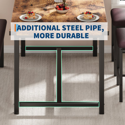 Ensemble de table de salle à manger Farmhouse pour 4 personnes - table en bois peu encombrante avec banc rembourré et 2 chaises - idéale pour la cuisine, la salle à manger et les appartements