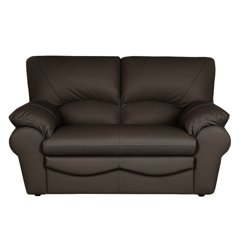 Causeuse en cuir véritable 2 places Heppman, Marron foncé