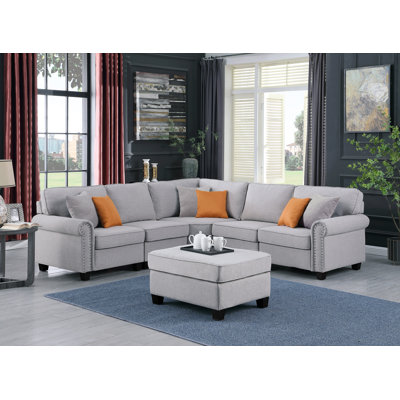 Chaisson 98.5" Wide Symmetrical Modular Corner Sectional with Ottoman