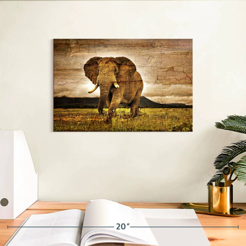 Brampt Wooden Texture Elephant