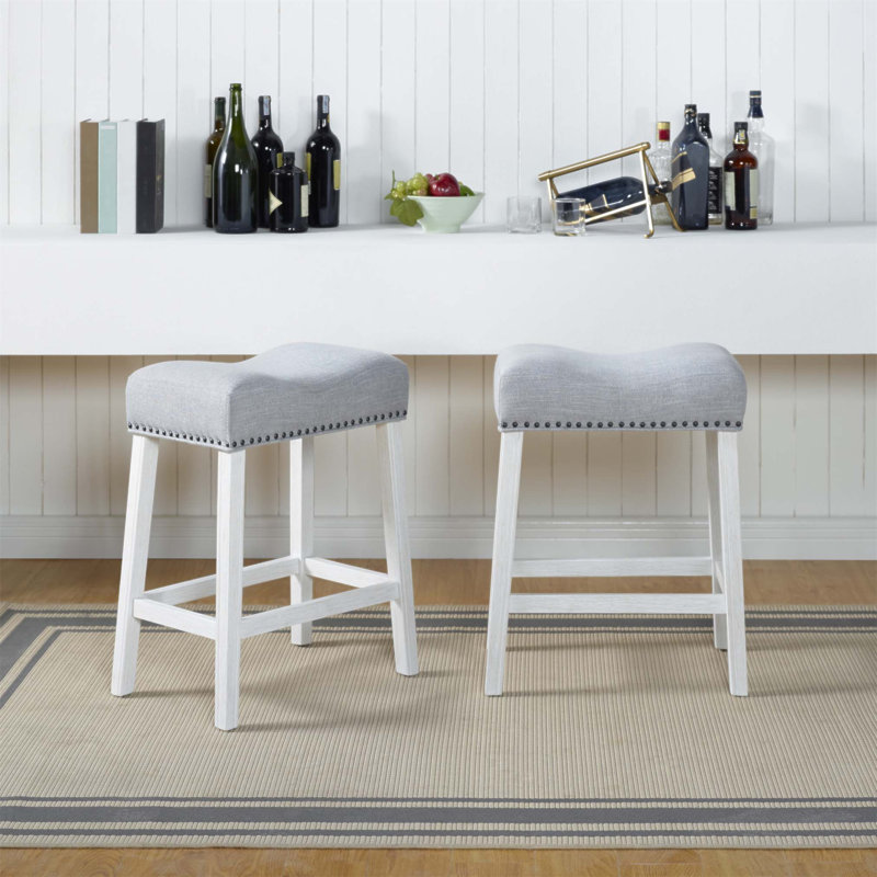 Tabourets de bar rembourrés sans dossier CoCo, hauteur de 29 pouces, ensemble de 2, idéal pour les cuisines modernes et rustiques