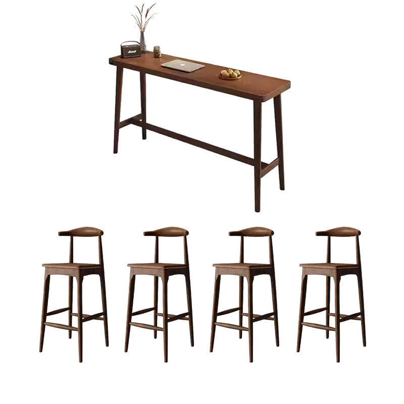 Tables et chaises de bar simples et modernes en bois massif, H 39,3 po x L 70,8 po x l 17,7 po