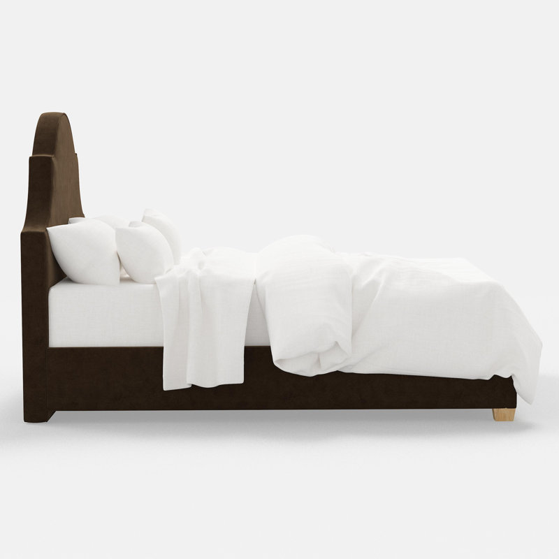 Upholstered Bed, Queen, Faux Mohair Aruba
