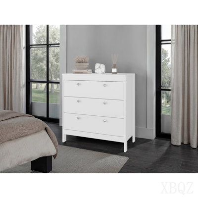 White 3-Drawer Chest With Functional Storage