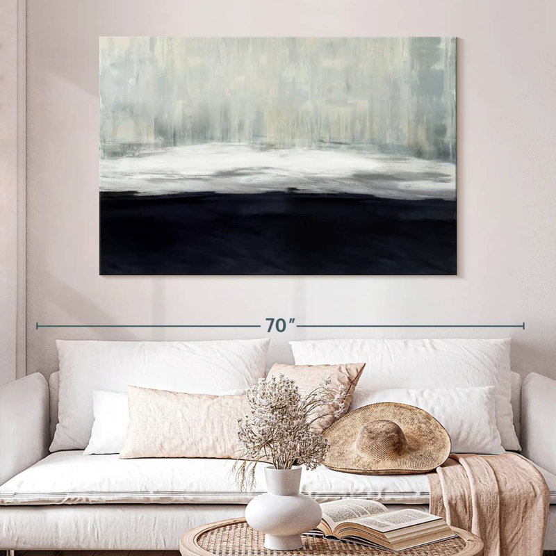 Avery White On Blue, 34" H x 51" W