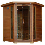 Heatwave 4-Person Cedar Corner Infrared Sauna with 10 Carbon Heaters