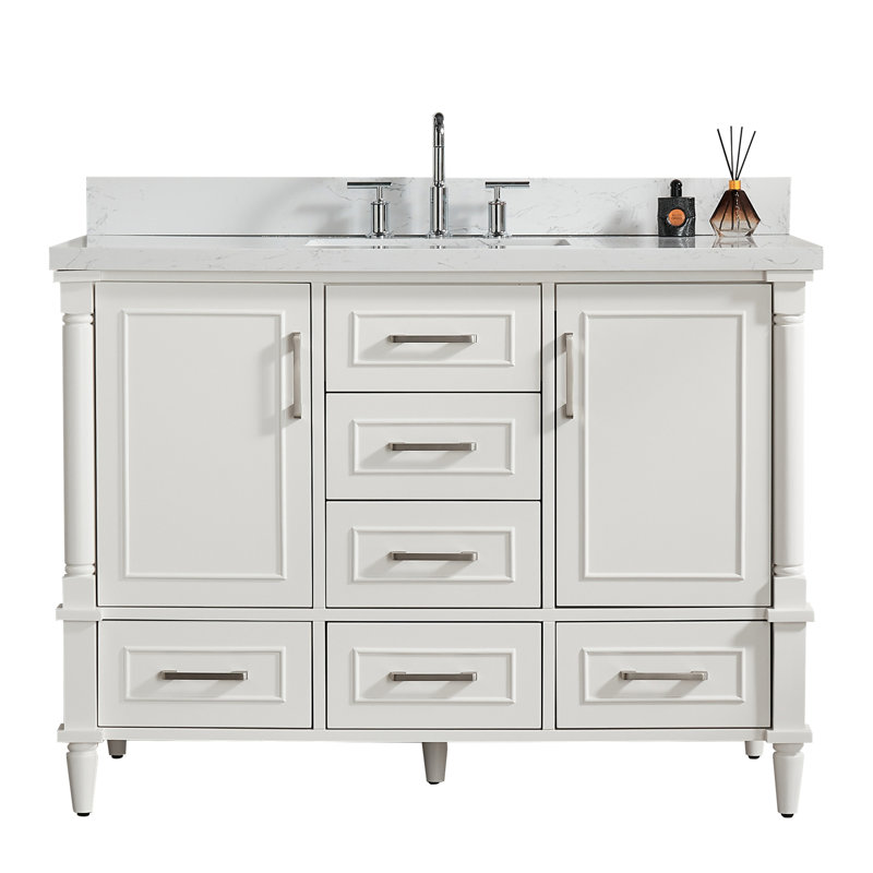 Ensemble de meuble-lavabo simple autoportant 48 po avec 2 poignées 48 po