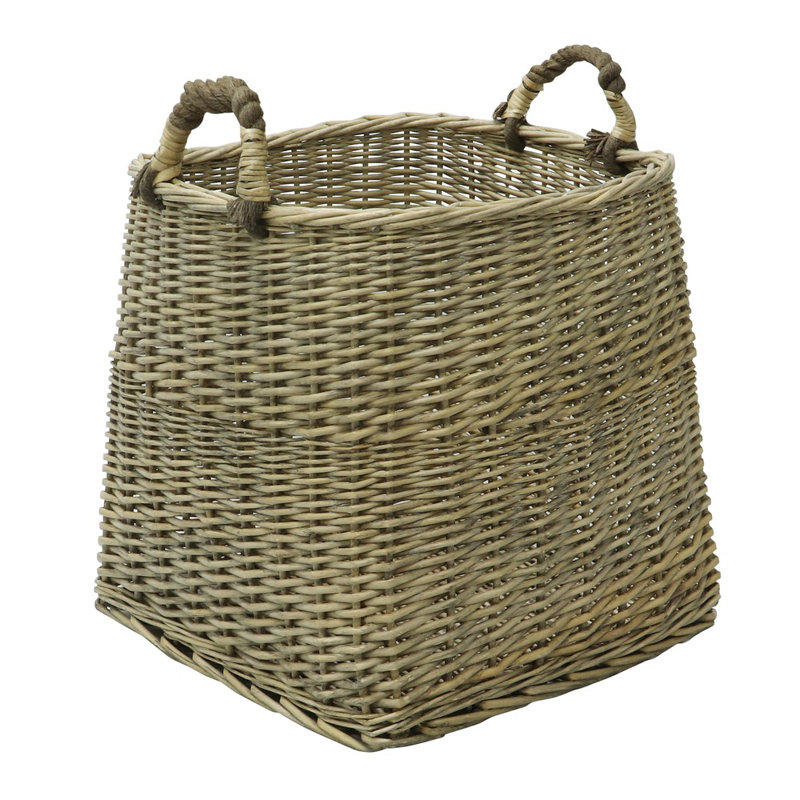 Hand Woven Wicker Laundry Basket with Handles