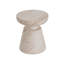 Table d'appoint piédestal en béton avec plateau en demi-sphère Travertine-129686481-129686480