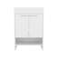 Meuble-lavabo avec quatre tiroirs et deux tablettes ouvertes, blanc