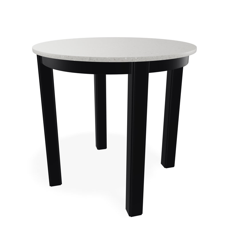 Outdoor Round Side Table, Snow/Black, Acrylic