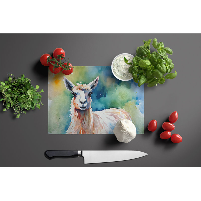 Llama Glass Cutting Board Large