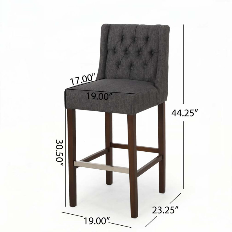 Tabouret de bar d'une hauteur de 30 po, Gris anthracite