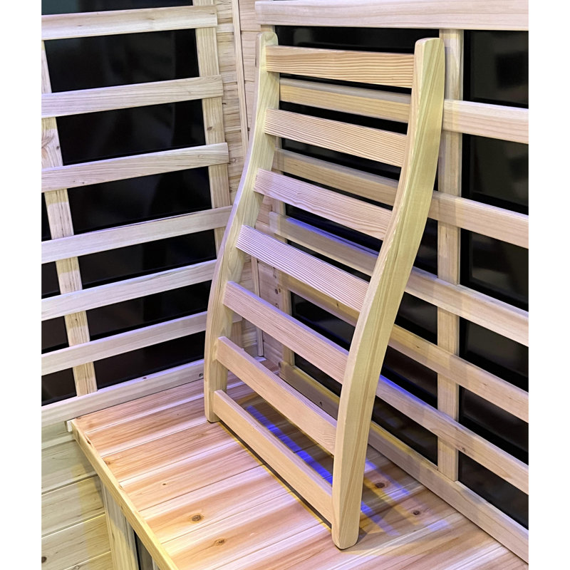 Large dossier en forme de S en bois naturel et bois de pruche Samsora