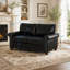 Causeuse en similicuir avec accoudoirs ronds et rangement-103860317-103860318