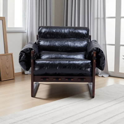 Méridienne de style moderne médiéval, accoudoirs amovibles, fauteuil en cuir ciré à l'huile rétro, fauteuil décoratif de style rétro, convient au salon, bureau