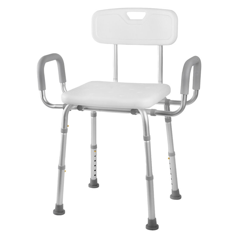 Height Adjustable Shower Chair with Arms & Back