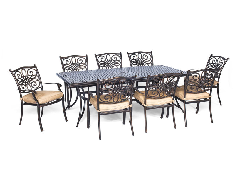 Carleton 9 Piece Dining Set with Cushion