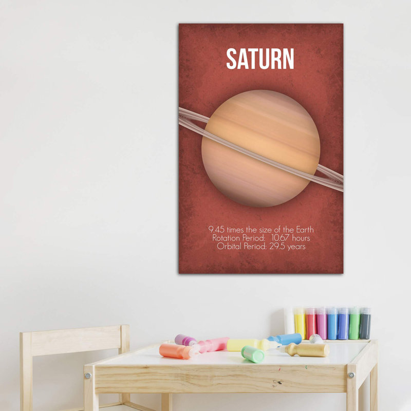 Décoration murale pour enfants Saturn, Toile tendue, H 40 po x l 26 po x P 1,5 po