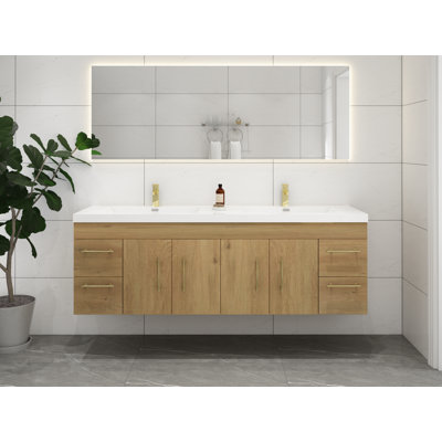 Stollings 70.5'' Double Bathroom Vanity with Acrylic Top