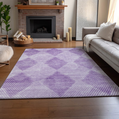 Tapis rond lavande lavable à la machine de qualité supérieure 8 pi x 8 pi Cerrito AMF539