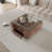 Modern Walnut & Glass Coffee Table, Curved Wooden Design with Tempered Glass Top, Open Storage Shelf, Mid-Century Center Table for Living Room
