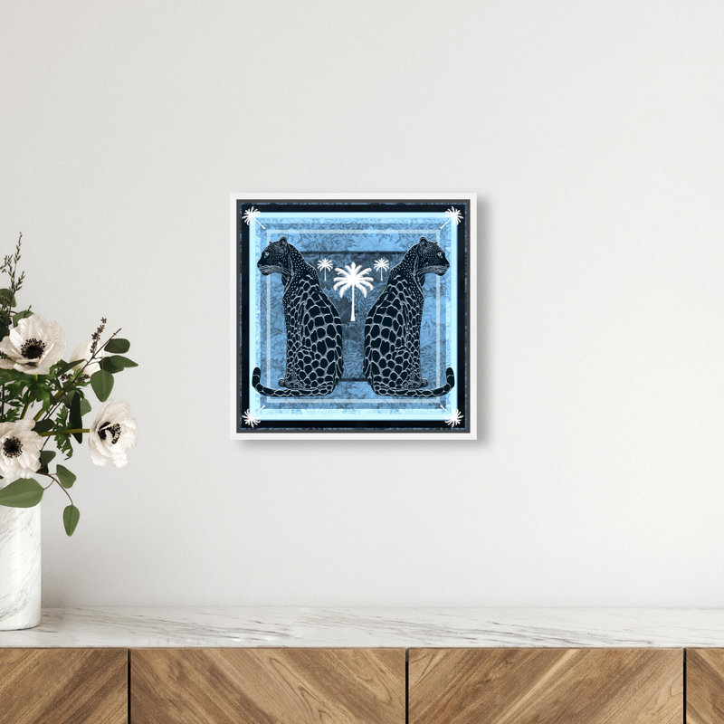 Casablanca Leopardo Reverse Print Glam Jungle by Oliver Gal, Black Frame,, 13"H x 13"W, White Frame