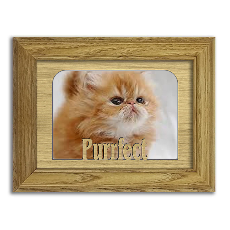 Oak Solid Wood Picture Frame with Mat, Horizontal