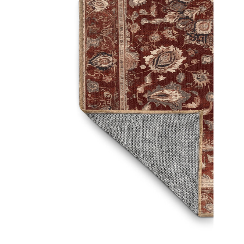 Tapis brun lavable à la machine, Carré 7 pi