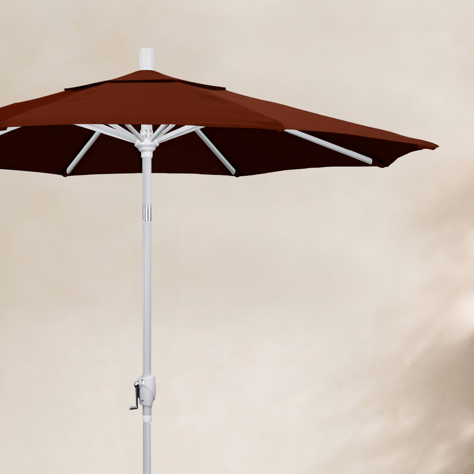 90'' Outdoor Umbrella, Pacifica, White, Brick - Polyester