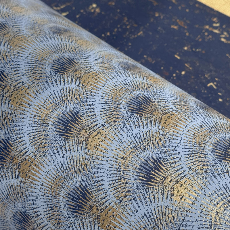 Slate Feather Abstract Roll, Blue