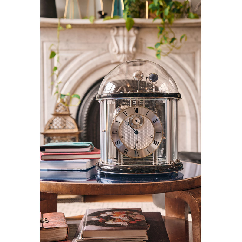 Roman Numeral Tabletop Clock, Black/Silver