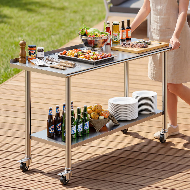 Stainless Steel Shelving Unit, 88.9cm H x 152.4cm W x 61cm D