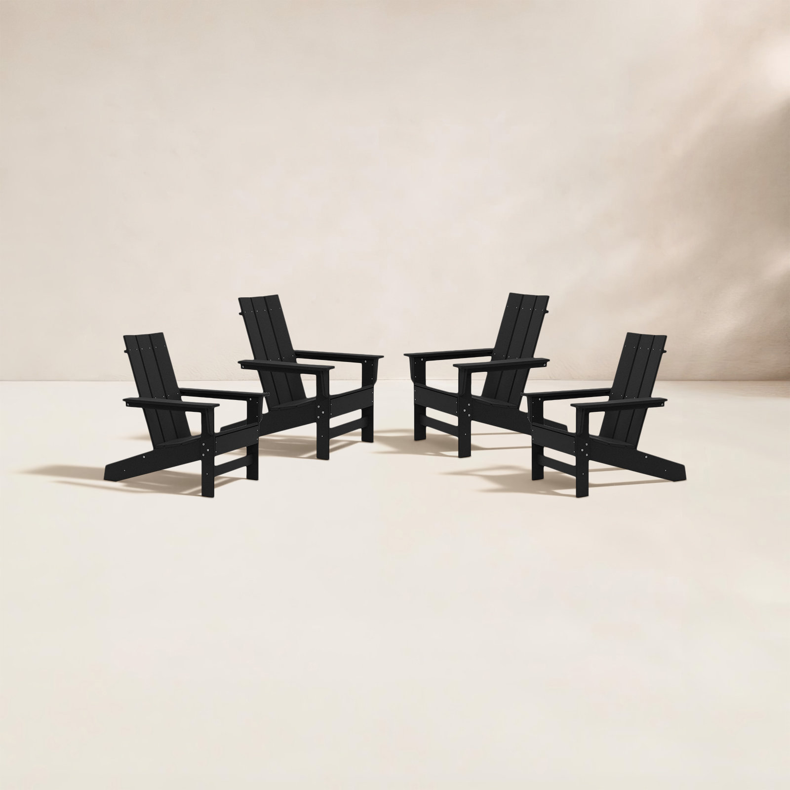 Ratcliff Outdoor Adirondack Set, Black