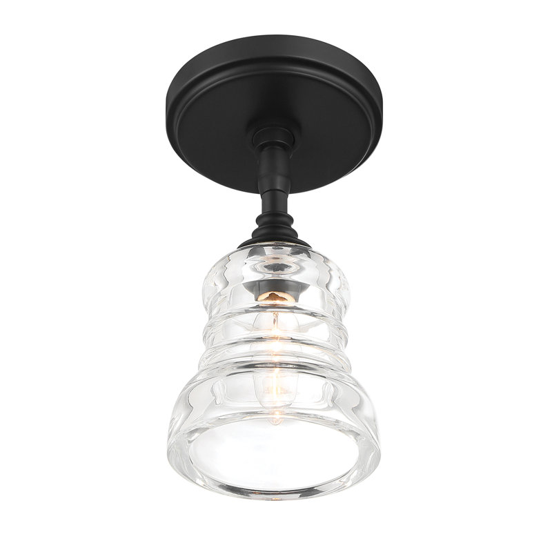 Kiaan 1 Light Matte Semi Flush Mount, Black