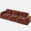Canapé 110 po sans tissu avec velours doux et capitonné, canapé modulaire modulaire, éponge haute densité 32D, conception antidérapante, fond ergonomique, aucun assemblage requis, pour le cinéma maison, rouge-brun