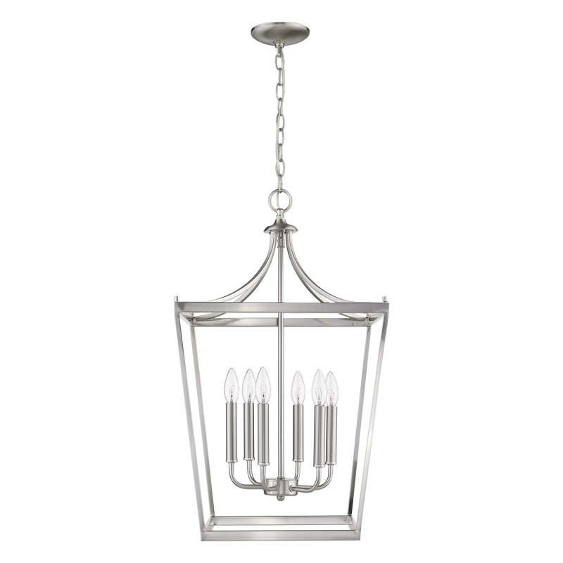 Lustre classique à 6 lumières Rancourt, Nickel satiné