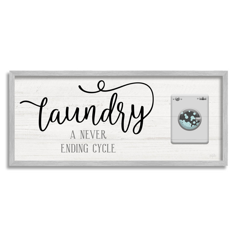 «Laundry Never Ending Cycle», art giclée encadrée par Natalie Carpentieri, H 10 po x l 24 po x P 1,5 po