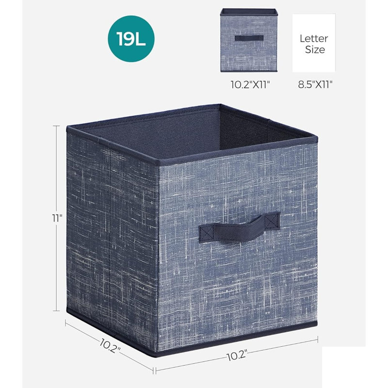 Ensemble de bacs pliables en tissu, Bleu