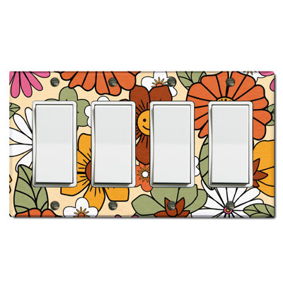 Nature Themed 4 - Gang Rocker Standard Wall Plate