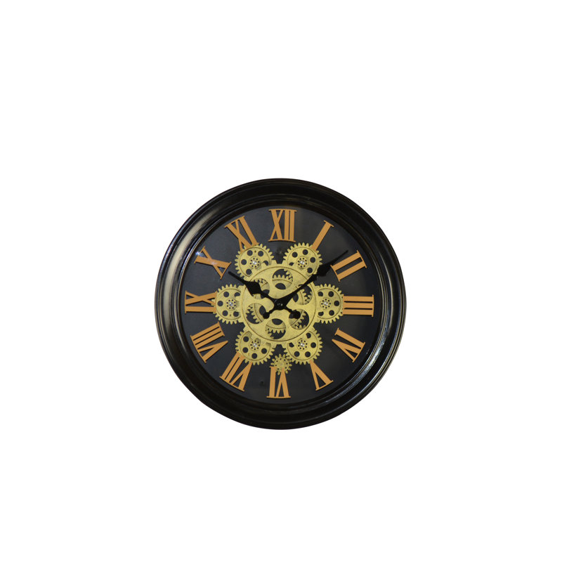 Wall Clock Moving Gears 13"