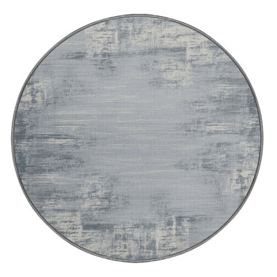 Machine Washable Abstract Gray Area Rug