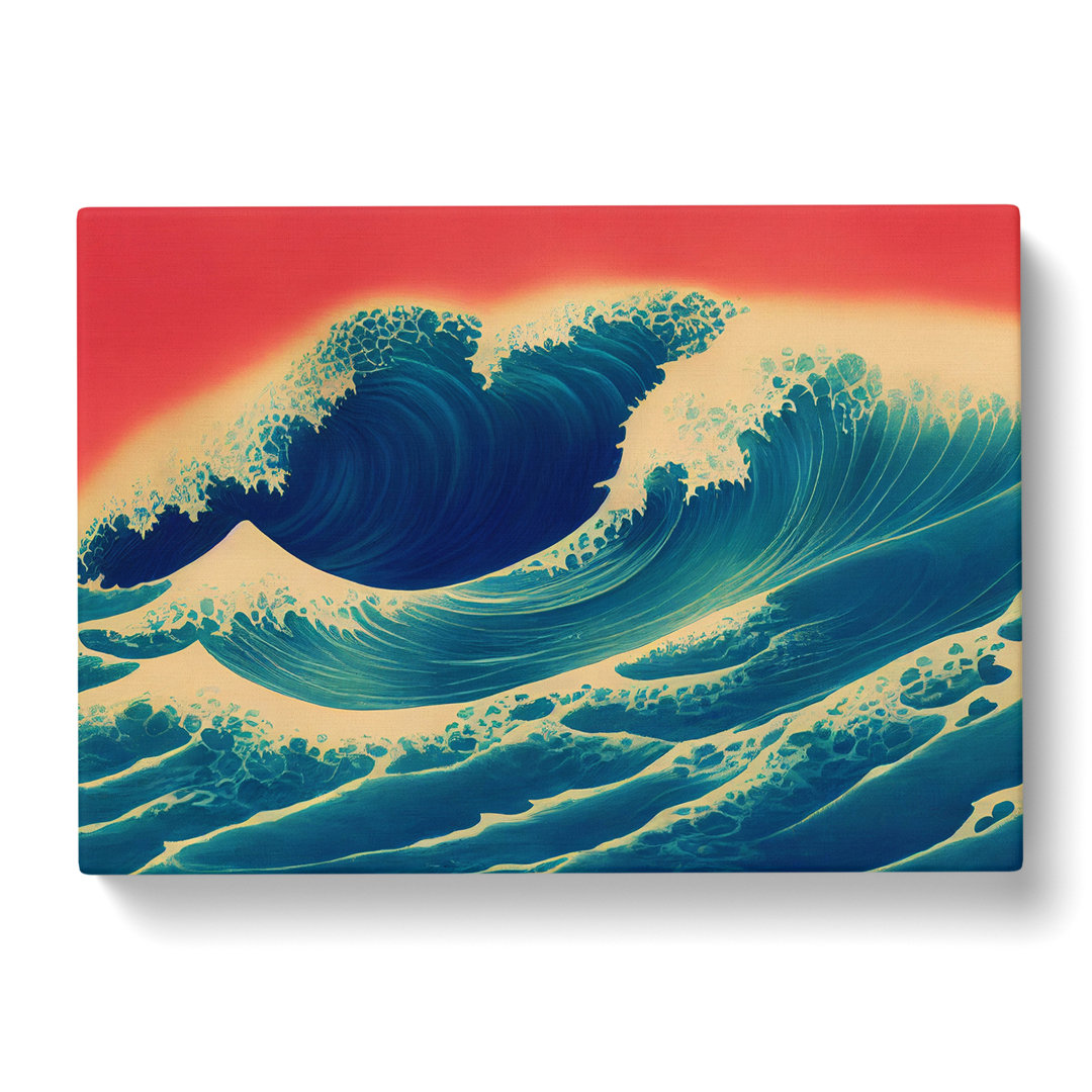 Japanese Wave Sunset Vol.1 - Wrapped Canvas