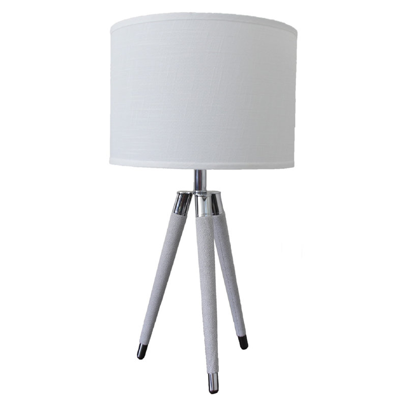Lampe trépied 26,75 po Molinari, H 26,75 po x l 14 po x P 14 po, Blanc, Blanc