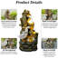 Hand Crafted Weather Resistant Floor Fountain with Light