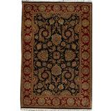 Wool Oriental Area Rug in Black/Red