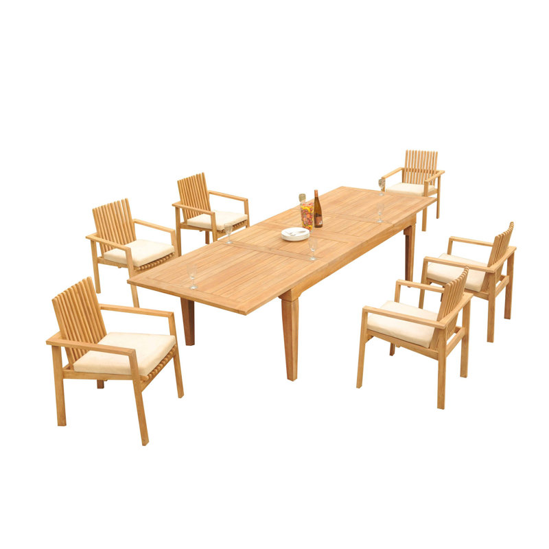8 - Person Teak Wood Patio Dining Set with