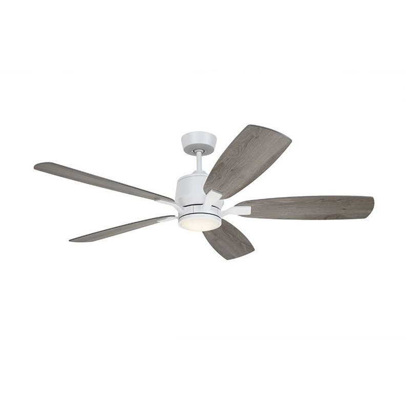 Ceiling Fan with LED Lights, Gray, Satin White, 72"