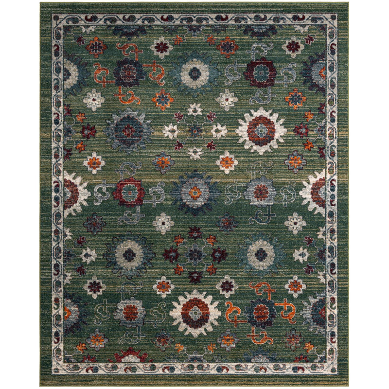  Tapis Isabella, Vert, Rectangulaire 8 pi x 10 pi